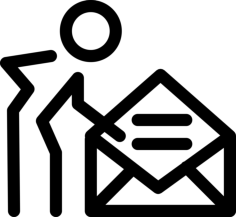 Person With An Opened Email Envelope Inside A Circle Line Art Illustration Svg, Free Vectors File